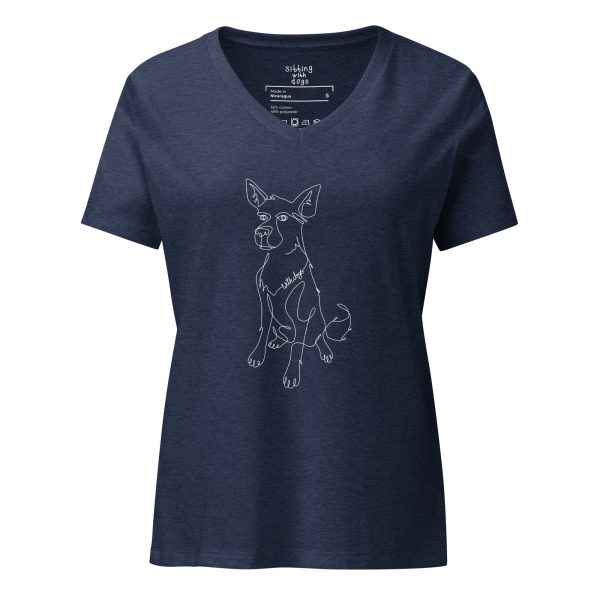 Sitting with Dogs [London] Women’s relaxed v-neck t-shirt Discount