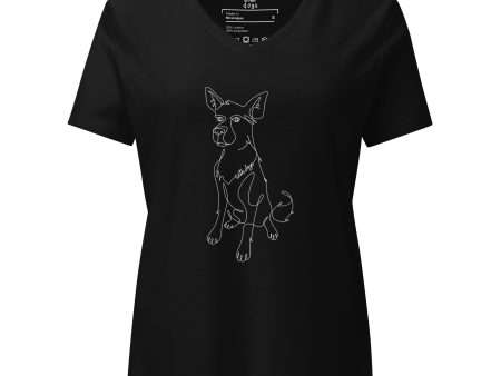 Sitting with Dogs [London] Women’s relaxed v-neck t-shirt Discount